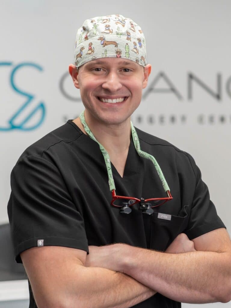 Professional headshot of Justin Sachs, PA-C, physician assistant at Chang Dermatology & Skin Surgery Center in Virginia Beach.